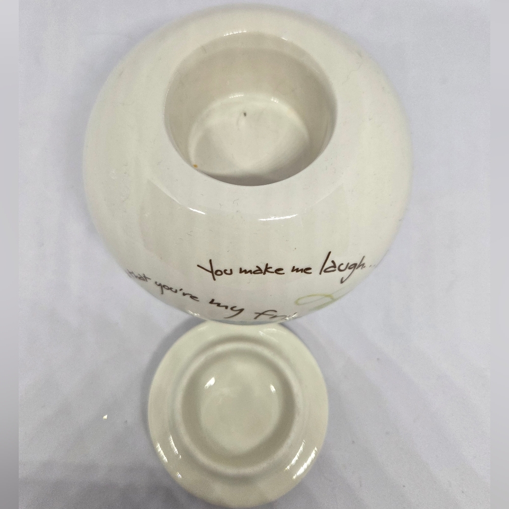 LIFE IS A CIRCLE Carson Round Tealight Candle Holder & Lid Live Laugh Love - Picture 6 of 10